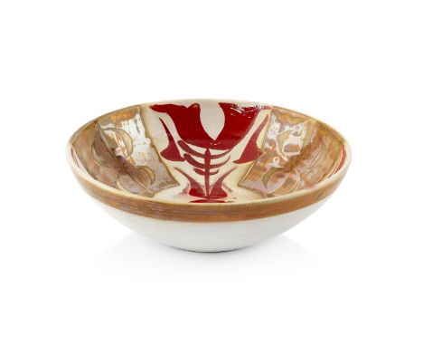 Alan Caiger-Smith (1930-2020) at Aldermaston PotteryBowldecorated in ruby and gold lustrepainted monogram5cm high, 17cm diame
