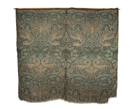  William Morris (1834-1896)A large 'Peacock and Dragon' tapestry, circa 1890woven fabric in blues and greens162 x 175cm.Prove