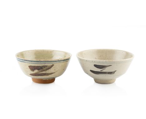 Attributed to David Leach (1911-2005) at Leach PotteryTwo footed bowlsZ or bird on a branch bowlsboth with impressed potter's