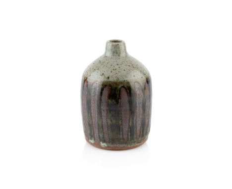 Kenneth Quick (1931-1963) at Leach Pottery Bottle vasewith speckle glaze top section and a linear decorated lower sectionimpr