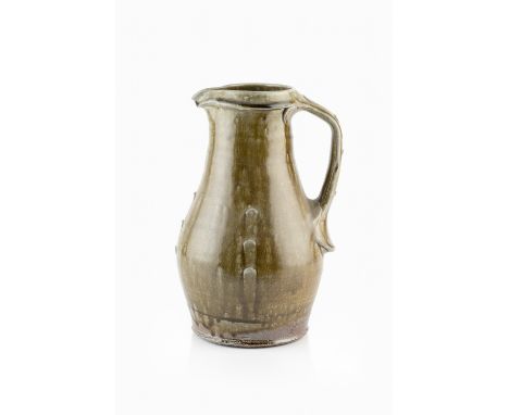 Phil Rogers (1951-2020) Jugash glaze with applied decoration to the belly and handleimpressed potter's mark to footrim beneat