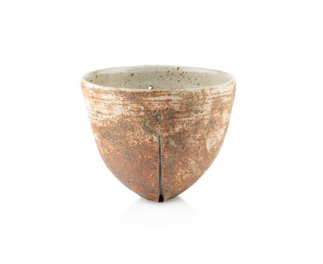 Alan Wallwork (1931-2019)Bowlstoneware with a textured surface to the exterior and an oatmeal glaze to the interiorincised in
