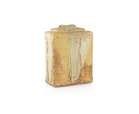 Ian Auld (1926-2000)Vessel formstoneware, with dipped glazes28cm high. Provenance:Paul Rice, 1983;Collection of Professor Joh