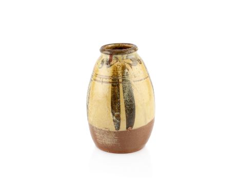 Sylvia Fox-Strangways (1900-1975) at Leach Pottery Vaseslip glazed with brushwork decorationimpressed potter's seal marks to 