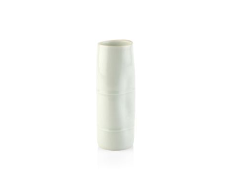 Edmund de Waal (b.1964)Bluebell vaseporcelain, with a celadon crackled glaze and indented detail to one sideimpressed potter'