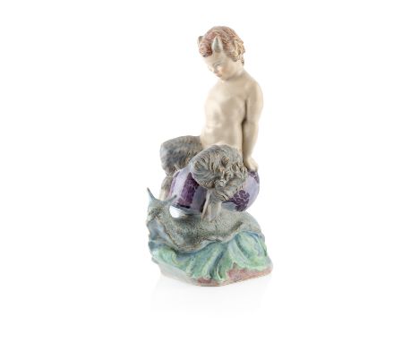 Charles Vyse (1882-1971) Fawn figure groupceramic with painted glazesincised marks to the base28cm high overall.  With damage
