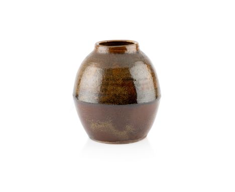 Sylvia Fox-Strangways (1900-1975) at Leach Pottery Globular vaseiron glaze with brush work decorationimpressed potter's seal 