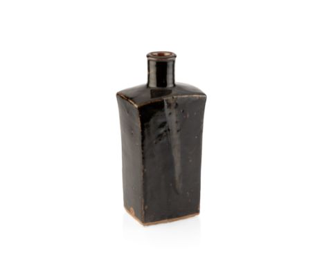 William 'Bill' Marshall (1923-2007)Large bottle vasestoneware, with tenmoku glaze and copper poursimpressed potter's seal mar