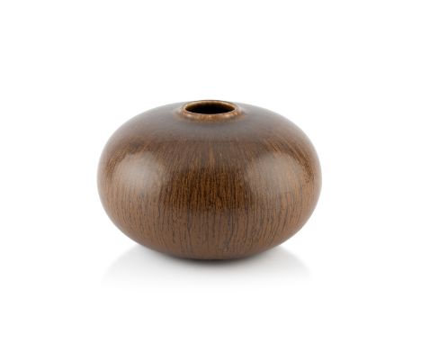 Eva Stæhr-Nielsen (1911-1976) for SaxboVasemottled brown glazeimpressed '121 Saxbo, Denmark'8.5cm high.  Condition appears go