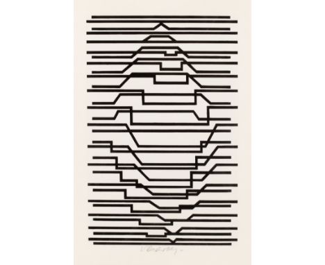 Victor Vasarely (1908-1997)Naissancs, 1963signed in pencil (in the margin)screenprint from an edition of 45027 x 18cm.