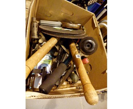 Box of gardening and other tools