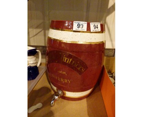 Ceramic Gribley vintners sherry barrel 