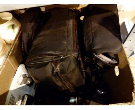 Olympus X44 camera and other cameras with accessories 