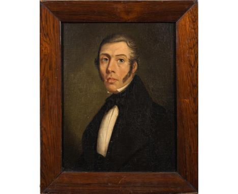 J Kelso Hunter 19th Century-Portrait of William Stewart [1800-1855],:- bust-length standing, with short brown hair, sideburns