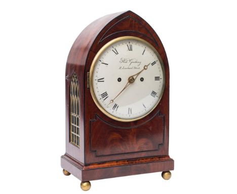 Richard Ganthony, London, a Regency mahogany bracket clock: the eight-day duration, five-pillar double-fusee movement having 