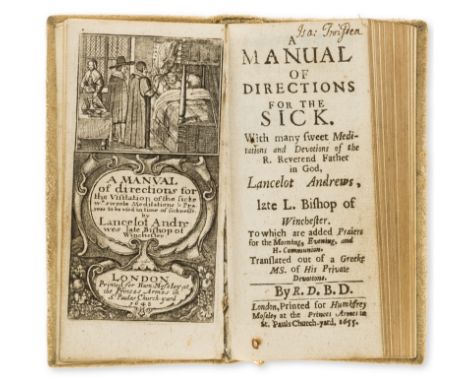 Andrewes (Lancelot) A Manual of Directions for the Sick...Translated out of a Greeke MS. of His Private Devotions by R[ichard