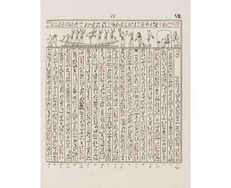 Egyptology.- Lepsius (Karl Richard) Das Todtenbuch der Ägypter nach dem Hieroglyphischen Papyrus in Turin, 79 lithographed pl