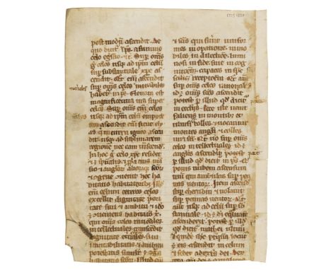 Voragine (Jacobus de, Italian chronicler and Archbishop of Genoa, c. 1230-98) Single leaf from a copy of Legenda Aurea, manus
