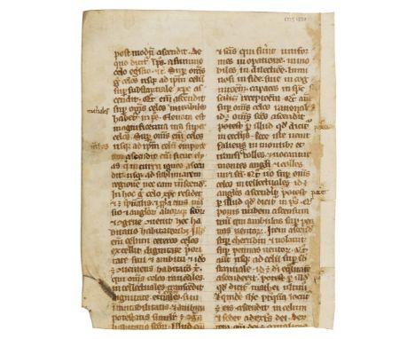 Voragine (Jacobus de, Italian chronicler and Archbishop of Genoa, c. 1230-98) Single leaf from a copy of Legenda Aurea, manus