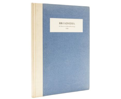 Cuala Press.- Yeats (William Butler), James Stephens, F. R. Higgins ..., Broadsides. a Collection of Old and New Songs, 1935,