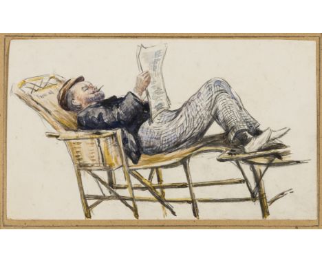 Conjuring.- English School (circa 1900) The British magician, Charles Bertram (1853-1907), watercolour over pencil on wove pa
