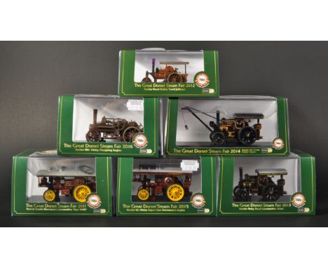 A collection of x6 Oxford Diecast made 1/76 scale / railway scale ' Great Dorset Steam Fair ' steam related model vehicles to