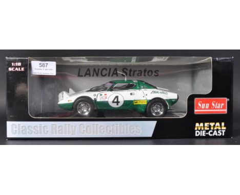 An original Sun Star made 1/18 scale diecast model No.1502 Lancia Stratos Swedish Rally 1975. Highly detailed model appearing