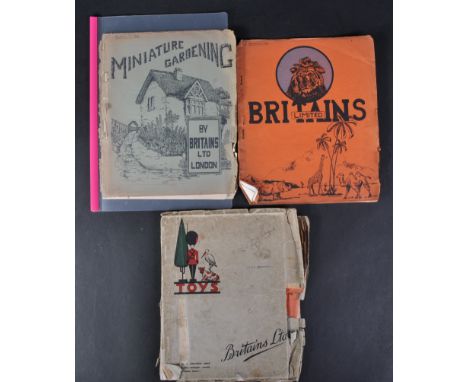 A collection of x3 circa 1930s Britain's toy catalogue books, likely ex-shop ordering books. Catalogues comprising Britain's 