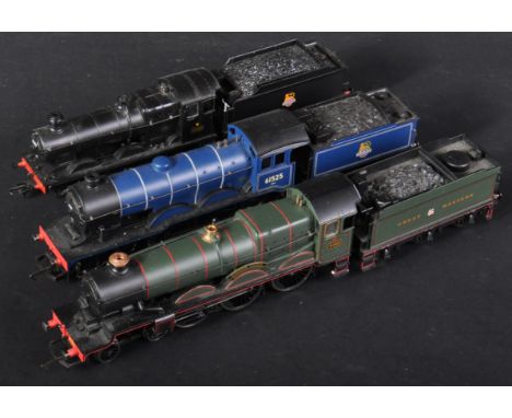 A collection of x3 Hornby and Bachmann made Branch Line 00 gauge model railway trainset locomotive engines comprising; Hornby