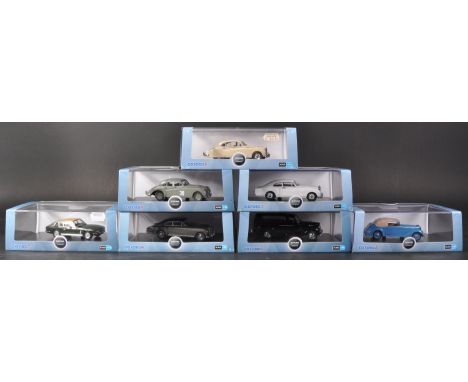 A collection of x7 boxed 1/43 scale Oxford Diecast model cars to include; APH001 Austin Princess, ASH005 Armstrong Siddeley H