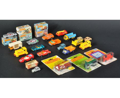 A collection of assorted vintage Lesney made Matchbox Superfast and other Matchbox series diecast model cars, trucks and othe