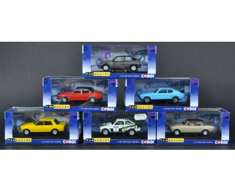 A collection of x6 Limited Edition Corgi Vanguards 1/43 scale diecast model cars. Examples to include; VA12608 Ford Escort Mk