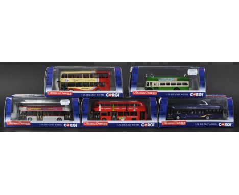 A collection of five Corgi made Limited Edition The Original Omnibus Company 1/76 scale 00 gauge diecast bus (busses / buses)