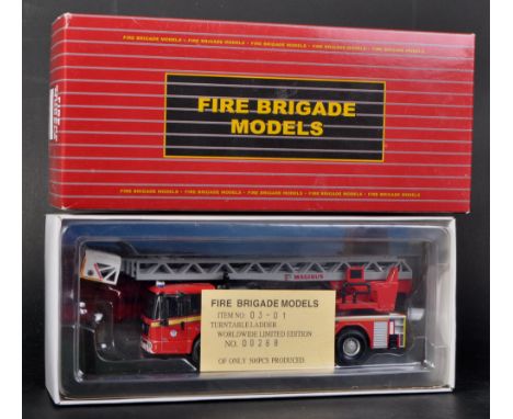 A Limited Edition Fire Brigade Models 1/50 scale diecast white metal Fire Engine model No. 03-01 Turntable Ladder. Highly det