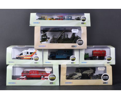 A collection of x7 assorted 1/76 scale / 00 trackside scale Oxford Diecast models. Examples to include; The Land Rover Collec