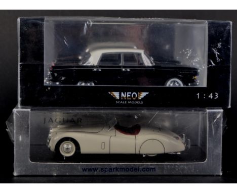 Two factory sealed 1/43 scale precision diecast model cars comprising; Neo Scale Models No. 43455 Borgward P100 and Spark Mod