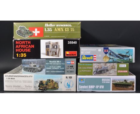 A collection of x8 assorted plastic model kits of Military interest. Various scales and makers to include; Revell 1/144 E-4B 
