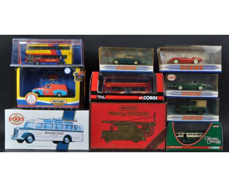 A collection of x10 assorted diecast models of various scales and makers, largely of omnibus interest to include; Corgi Origi