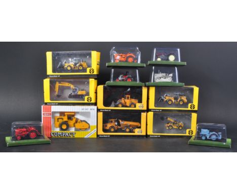 A collection of assorted Tractor and Construction vehicle themed diecast models to include; Joal Caterpillar Steam Roller, x6