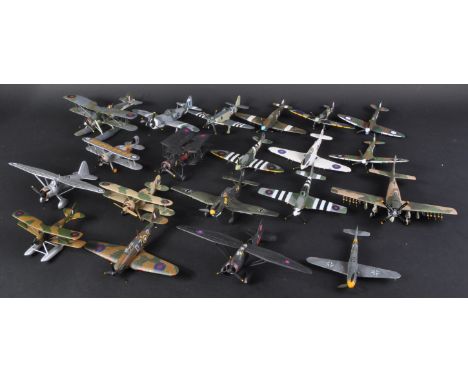 A large collection of assorted Corgi ' Aviation Archive ' and other 1/72 scale diecast model aeroplanes of Military / World W