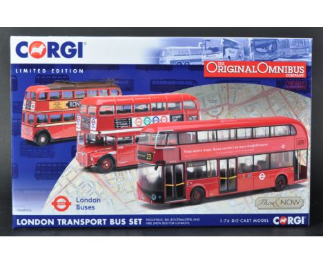 A Limited Edition Corgi 1/76 scale ' Original Omnibus ' diecast set No. OM49904 London Transport Bus Set. The set containing 