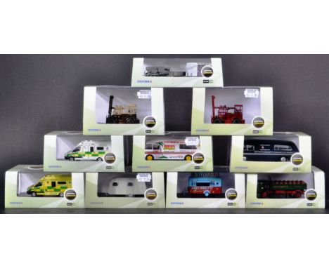 A collection of x10 assorted Oxford Diecast 1/76 scale / trackside ' Commercials ' range models to include; Chipperfield's Mo