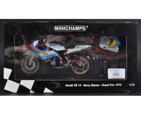 An original Minichamps 1/12 scale diecast model No. 760007 Suzuki XR 14 Barry Sheene Grand Prix 1975. Highly detailed model a