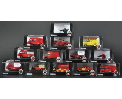 A collection of x13 assorted Oxford Diecast 1/76 scale / trackside Fire and Rescue themed models to include; West Sussex Fire