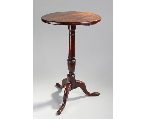 19th Century Mahogany occasional table, the circular top above a turned column, cabriole legs, 43cm wide, 70cm high