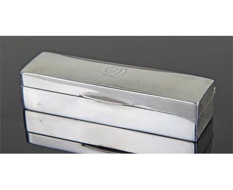 George V silver table snuff box, Birmingham 1918, maker Deakin & Francis  the long rectangular box with hinged lid, D engrave