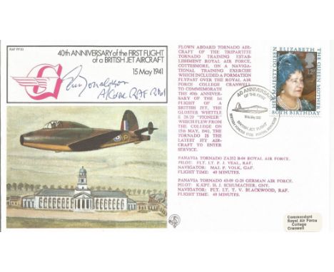WW2 Ace Air Cdr Edward Donaldson DSO AFC Signed and Flown Commemorative Cover 40th Anniversary of the First Flight of a Briti