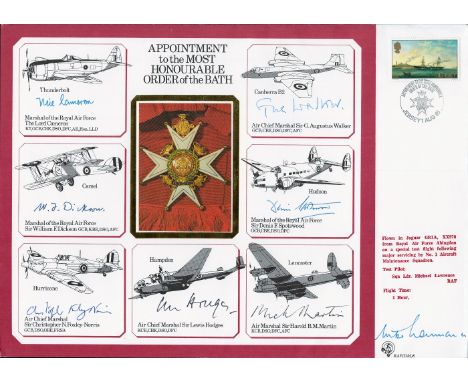 WW2. Air Marshal Sir Harold Martin Multi Signed Appointment to the Most Honourable Order of the Bath DM Medals Cover, Signatu