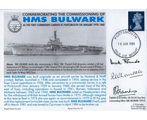 Major General E D G Pounds CB, Captain R D Franks CBO DSO DSC RN, Lt Cmdr R W Lonsdale Signed FDC. Commemorating The Commissi