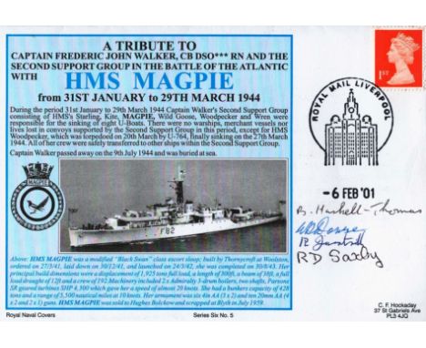 Multi signed FDC. A Tribute To Captain Frederic John Walker CB DSO RN And The Second Support Group In The Battle Of The Atlan